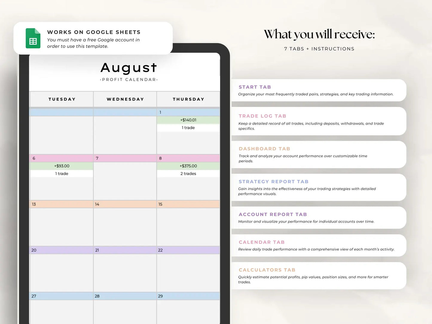 TradingTracker® Google Sheets Template