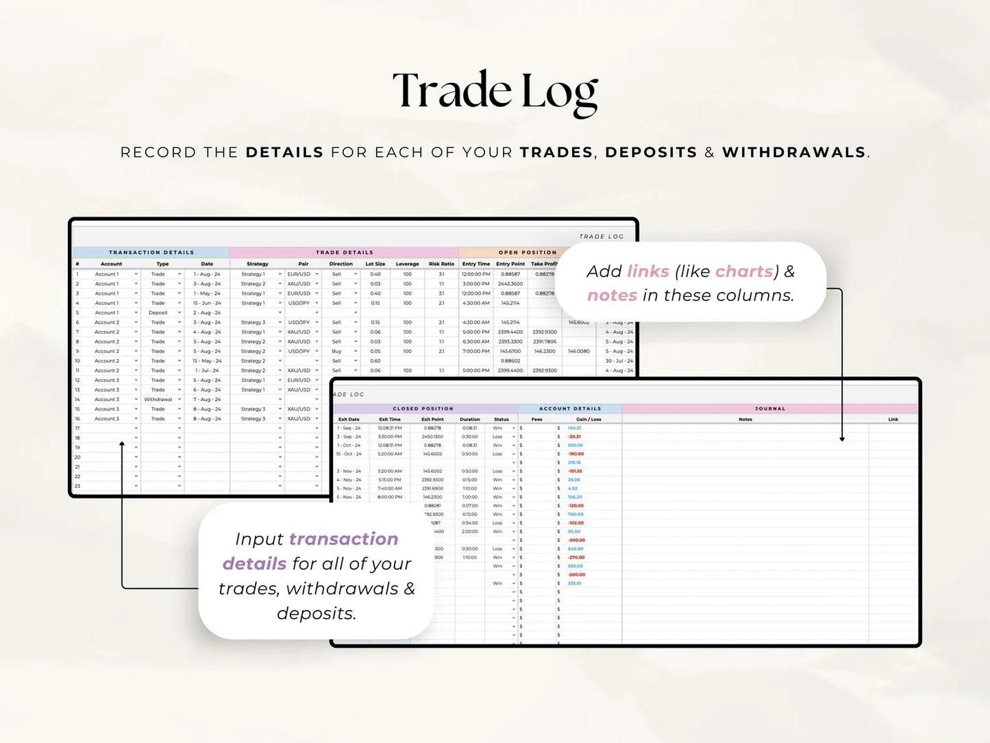 TradingTracker® Google Sheets Template